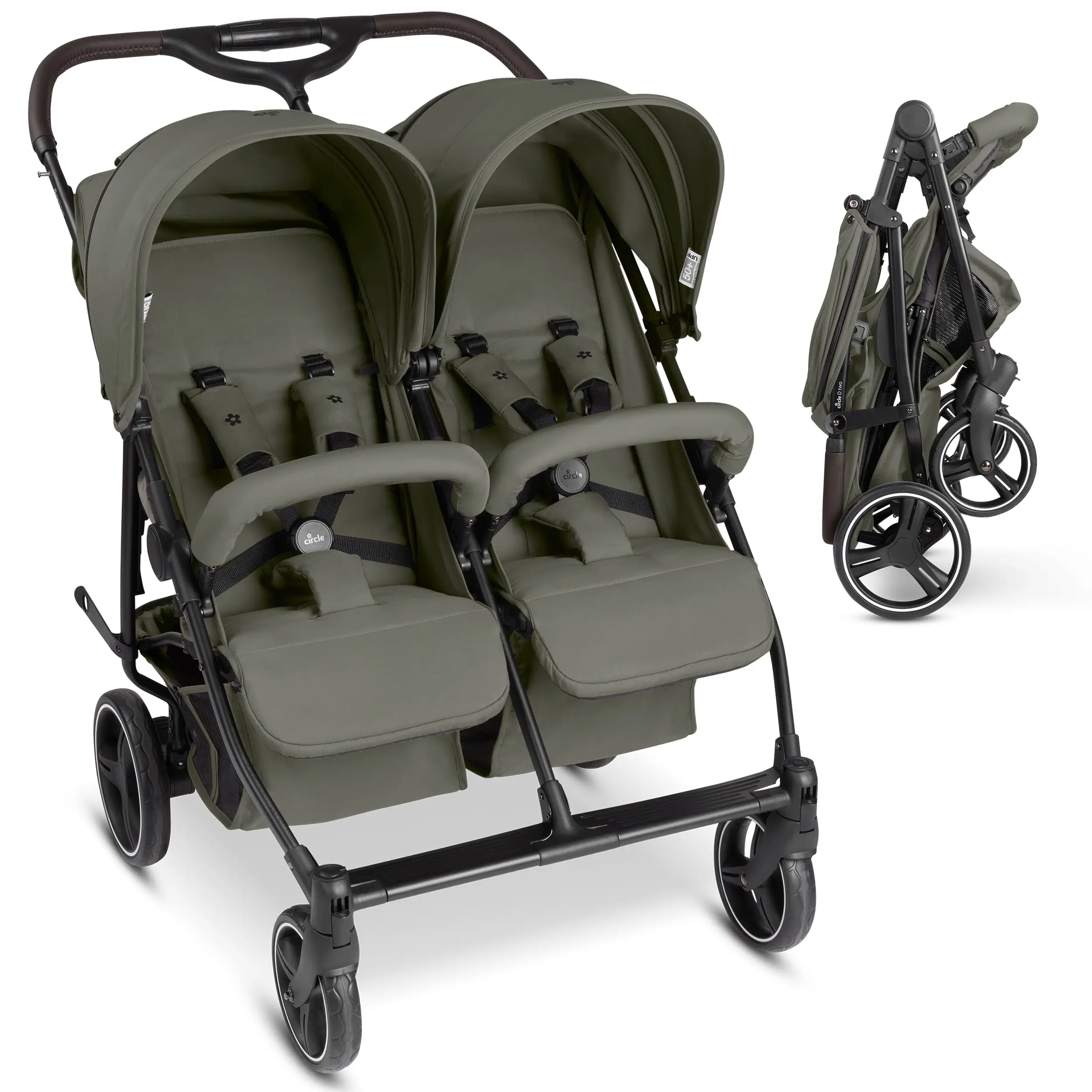 Double stroller D Two - Wheat