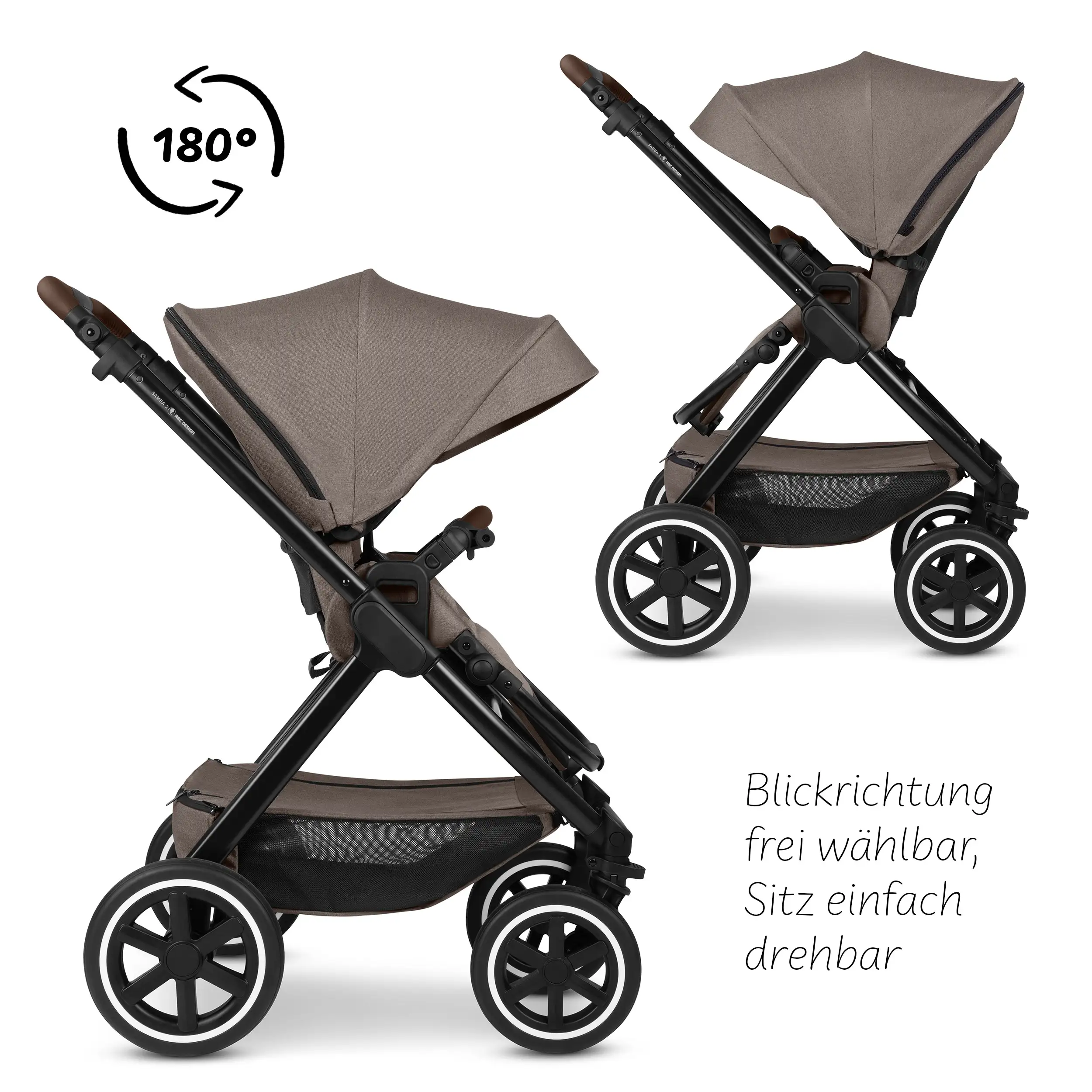 4in1-Kinderwagen-Set Samba 2 inkl. Babyschale Calla mit Liegefunktion - Nature