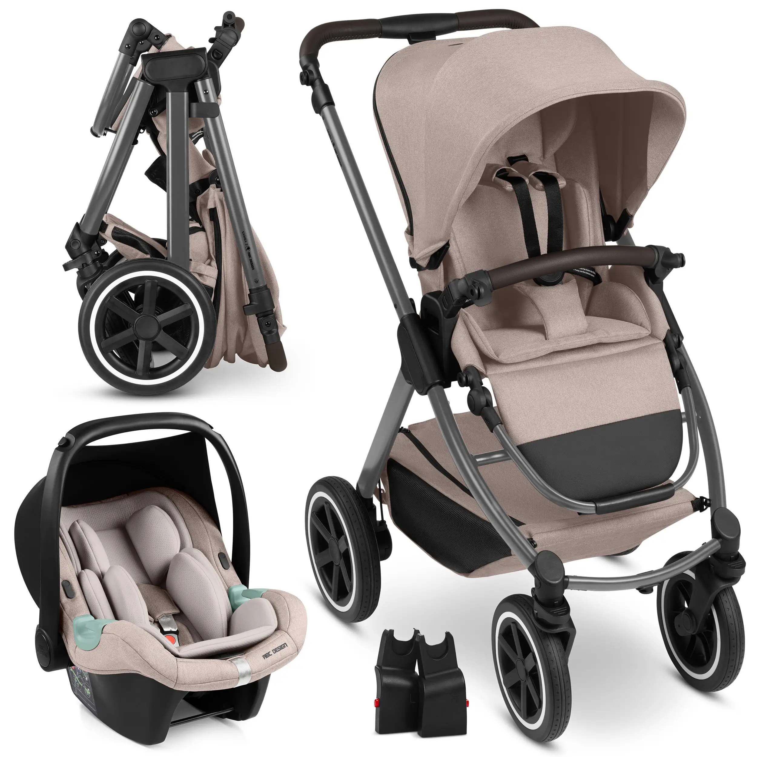 Travel set Samba 2 incl. car seats for newborns - Camel