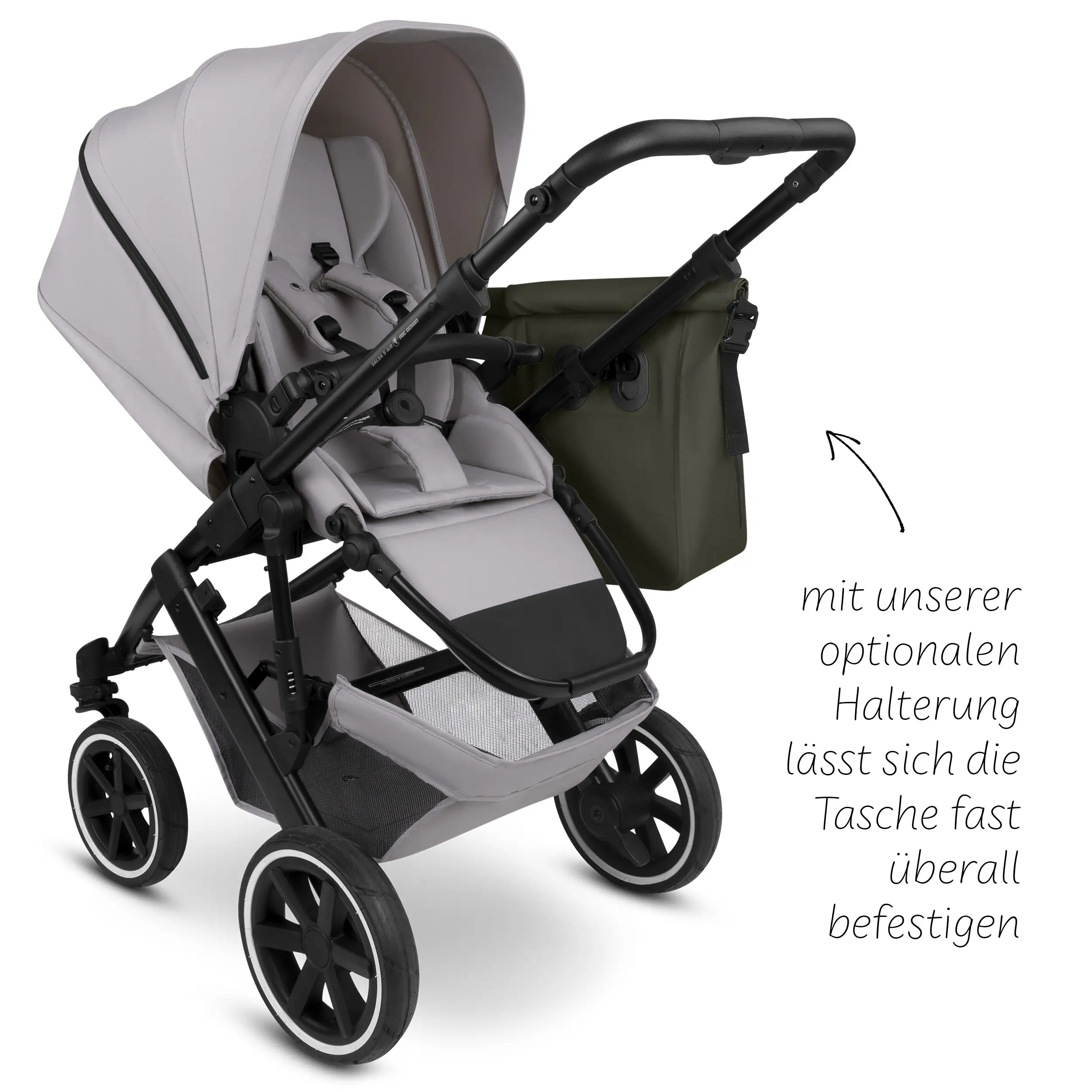 Sion 20L saddle bag for strollers, bike trailers & everyday use - Avocado