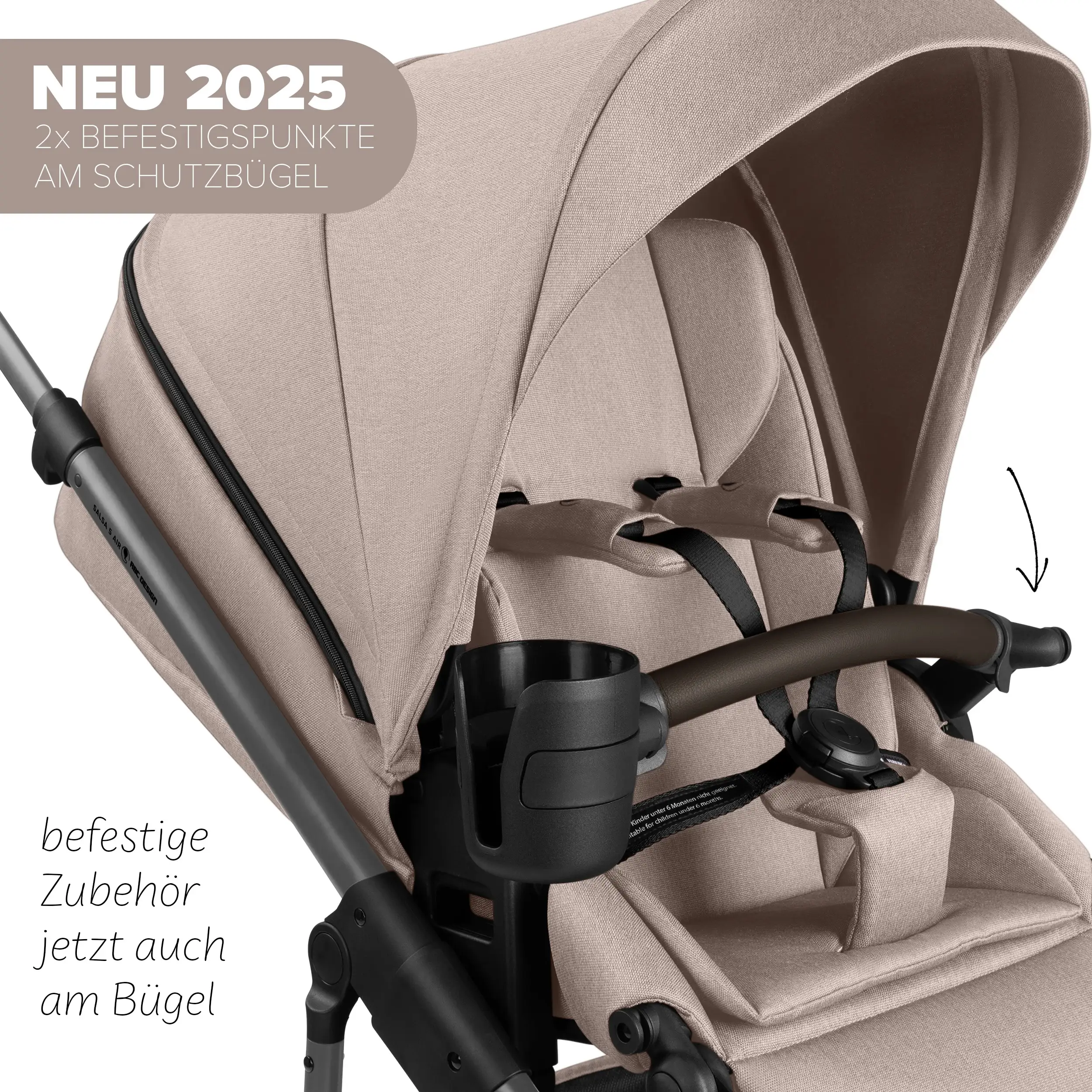 3in1-Kinderwagen-Set Salsa 5 Air inkl. Babyschale Calla mit Liegefunktion - Camel
