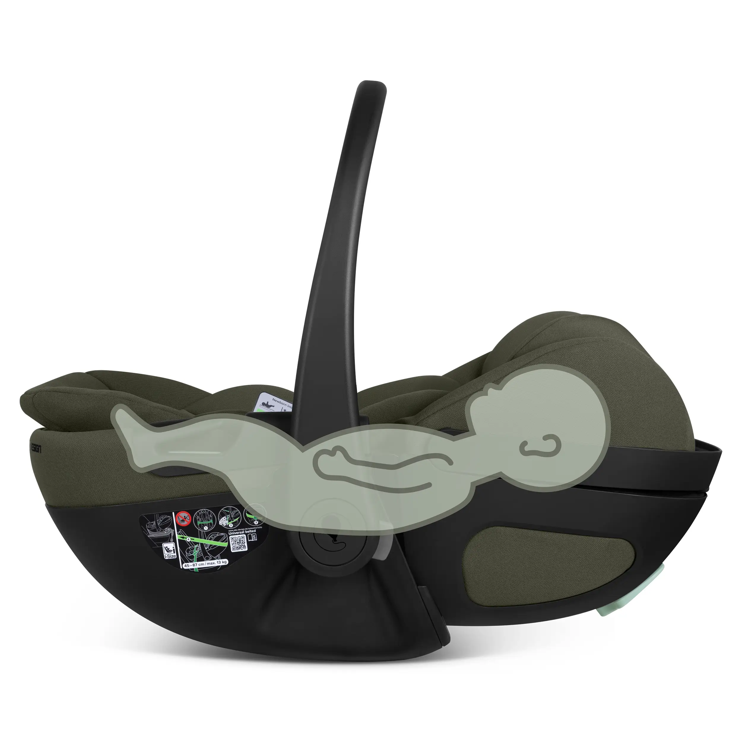 Calla i-Size Infant Car Seat with Reclining Function - Olive