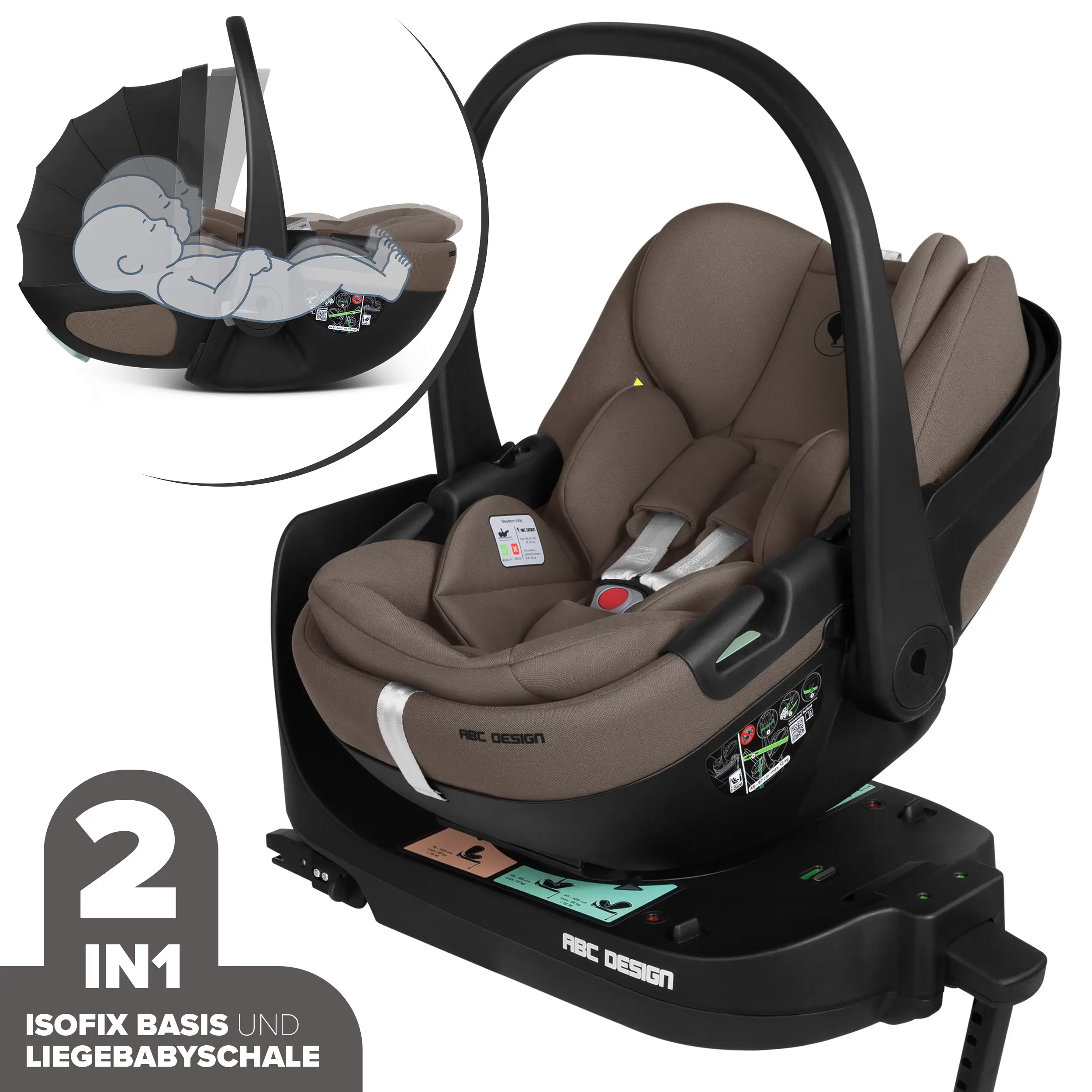 Calla i-Size lie-flat infant car seat incl. rotating ISOFIX Base Root