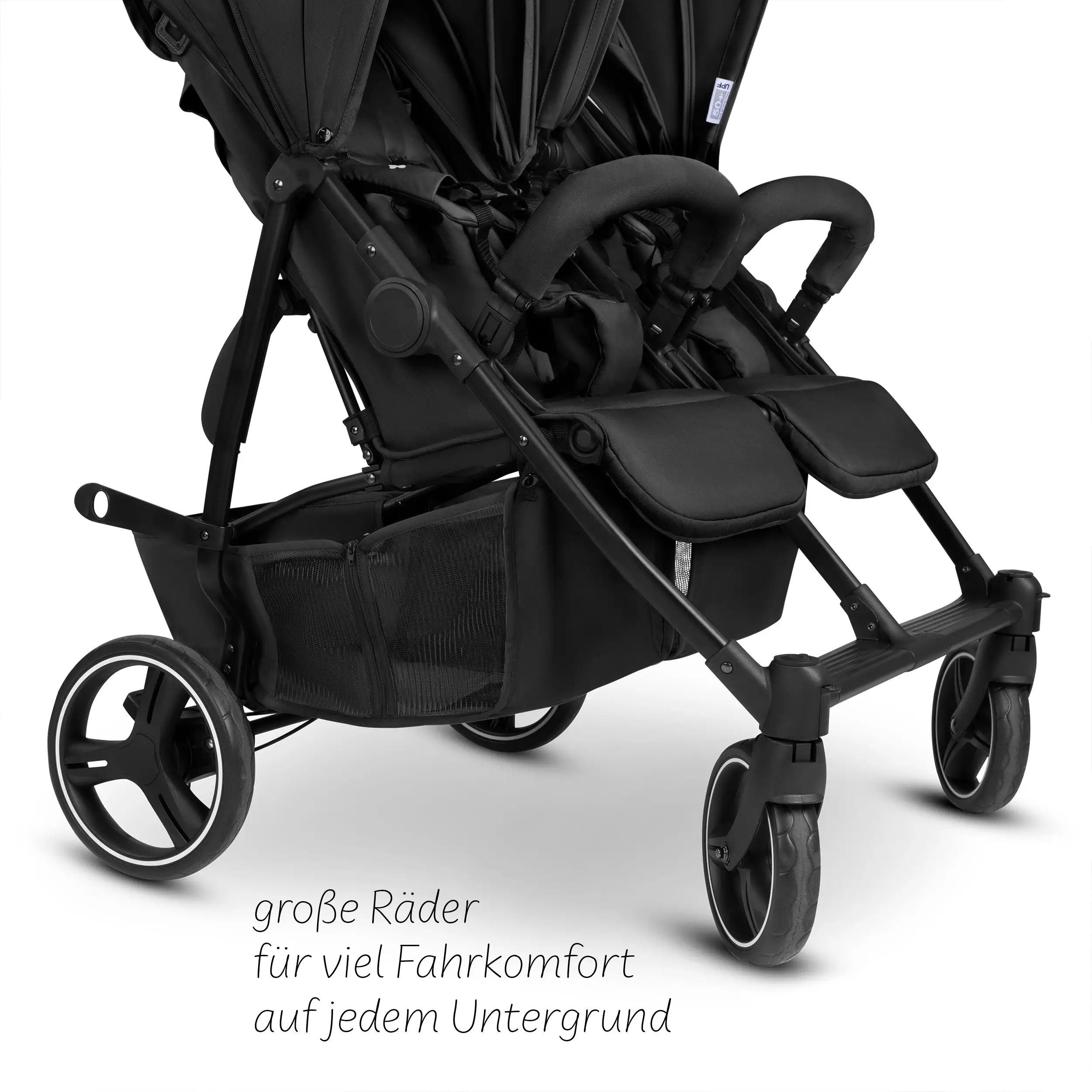 Double stroller D Two - Black