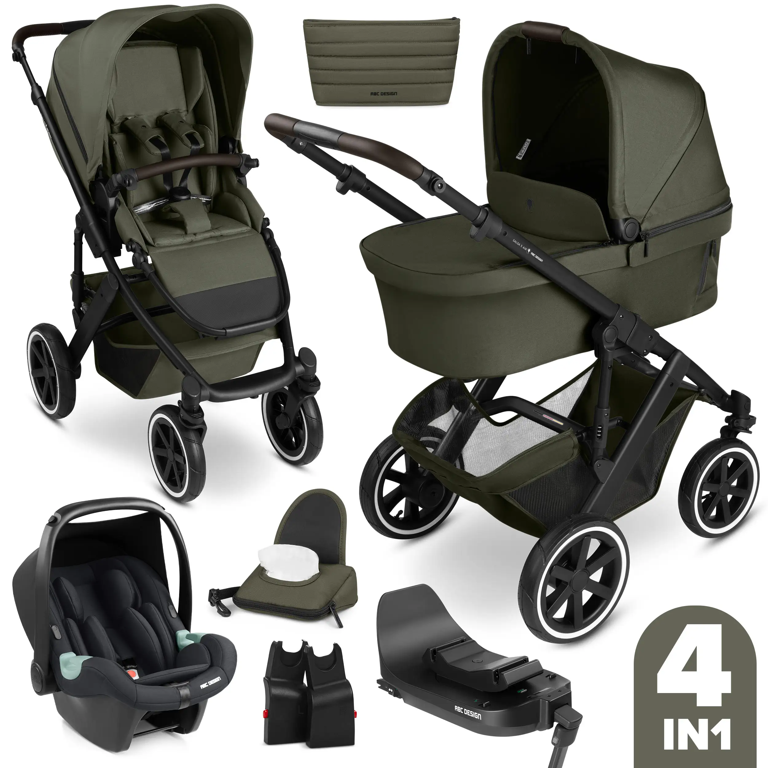 4in1 Stroller set Salsa 5 Air incl. Isofix Base - Avocado