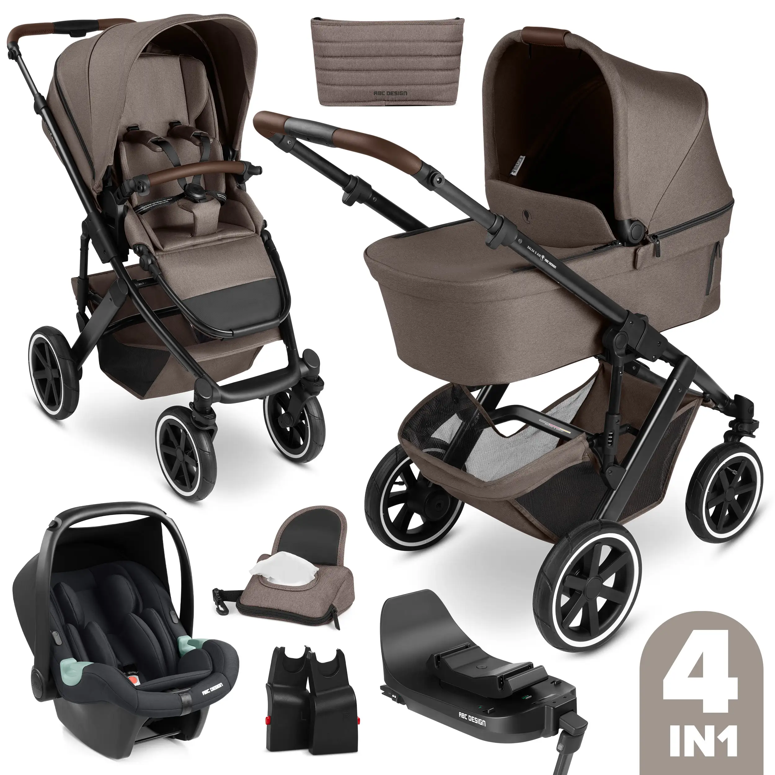 4in1 Stroller set Salsa 5 Air incl. Isofix Base - Nature