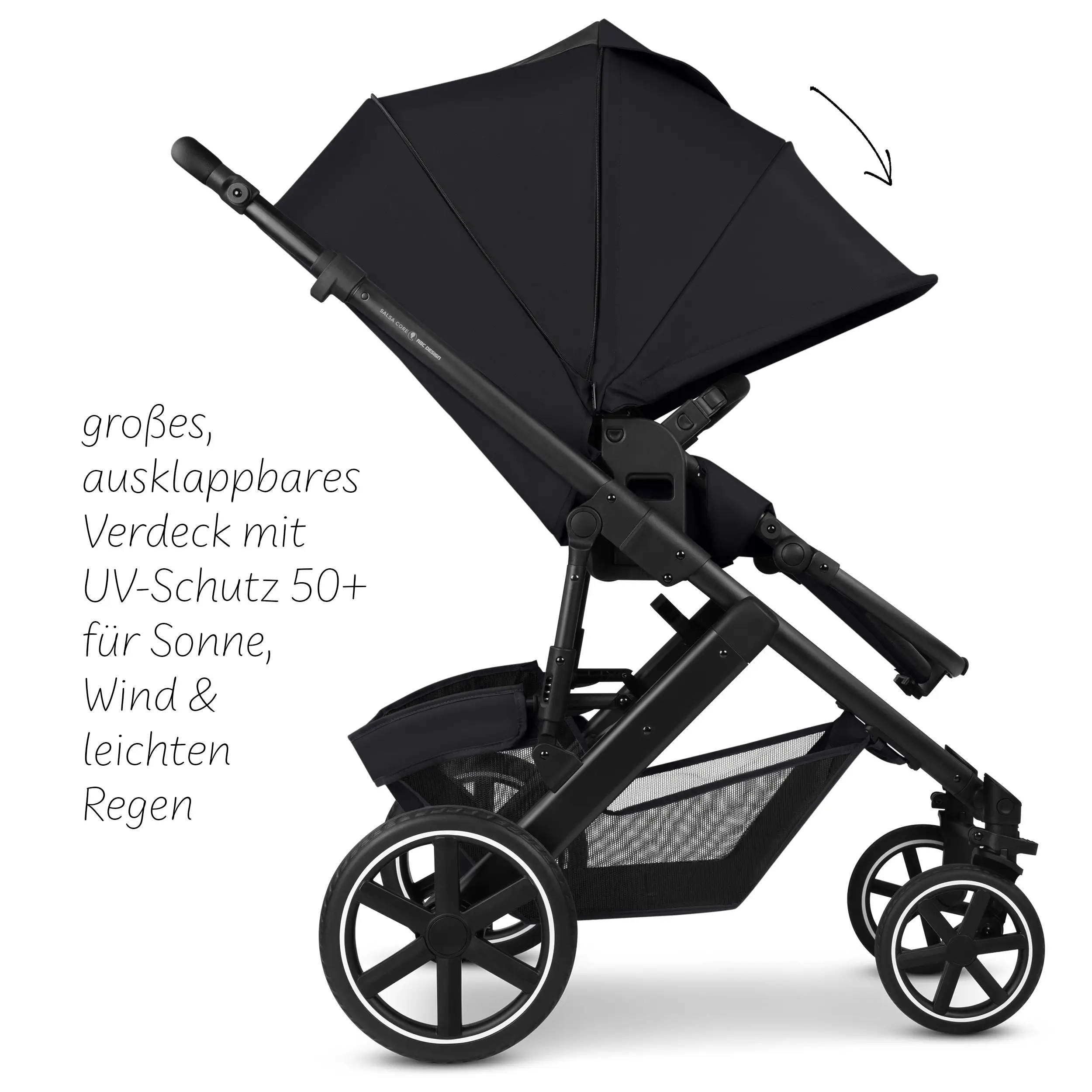 4in1 Stroller Set Salsa Core incl. infant car seat Calla with Reclining Function and the Root Isofix base - Ink