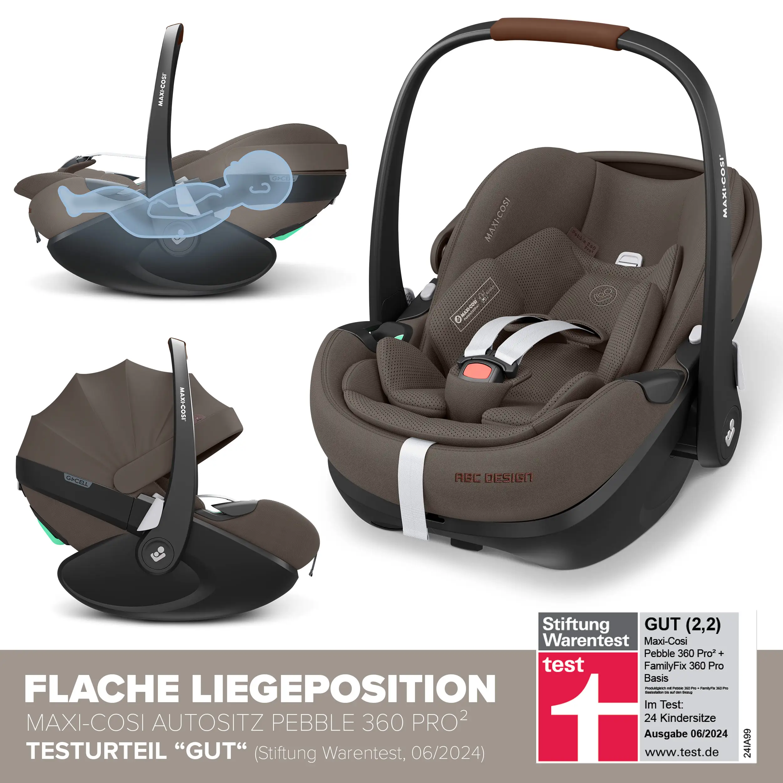 3in1 Stroller Set City Life incl. infant car seat Maxi Cosi Pebble 360 Pro 2 - Nature