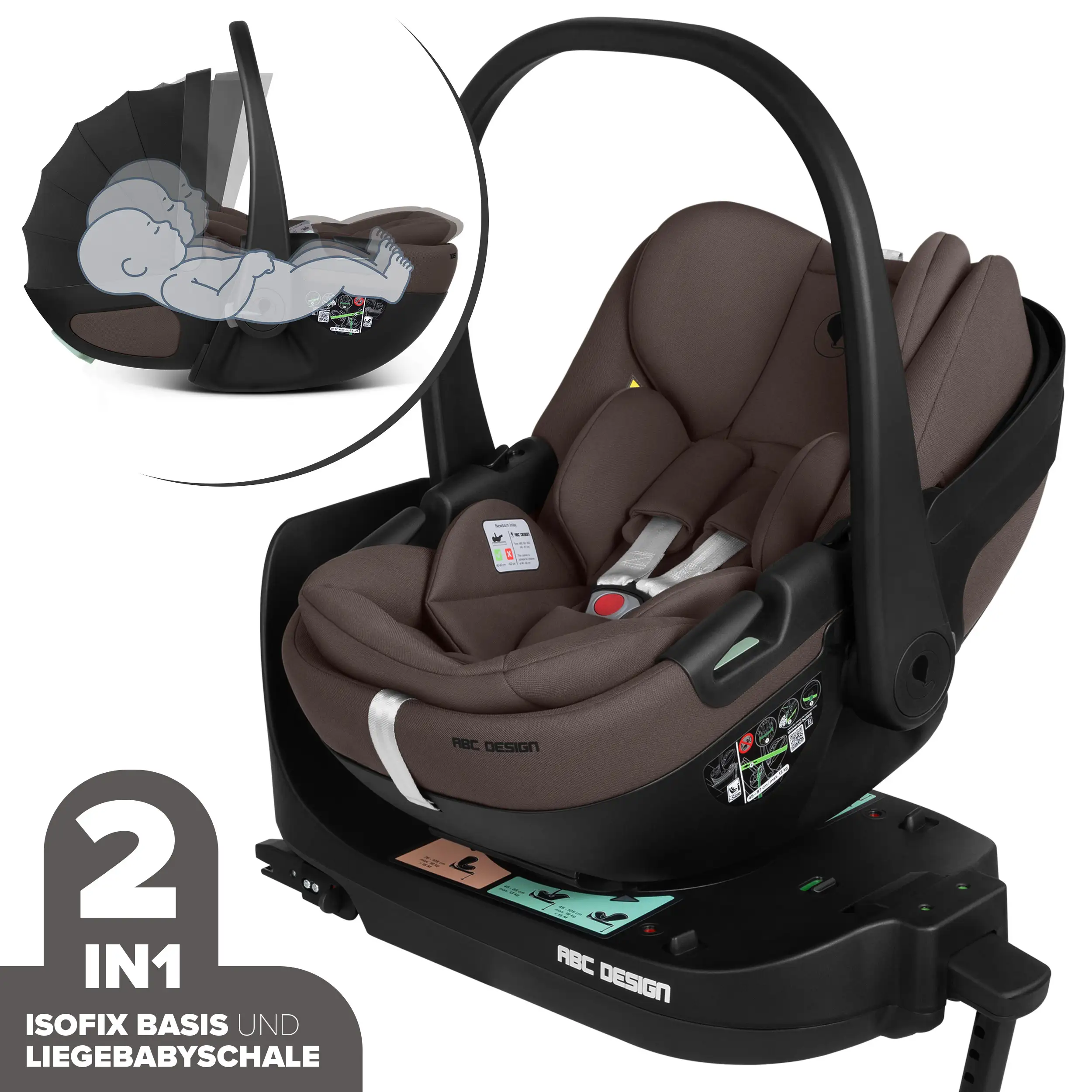 Calla i-Size lie-flat infant car seat incl. rotating ISOFIX Base Root