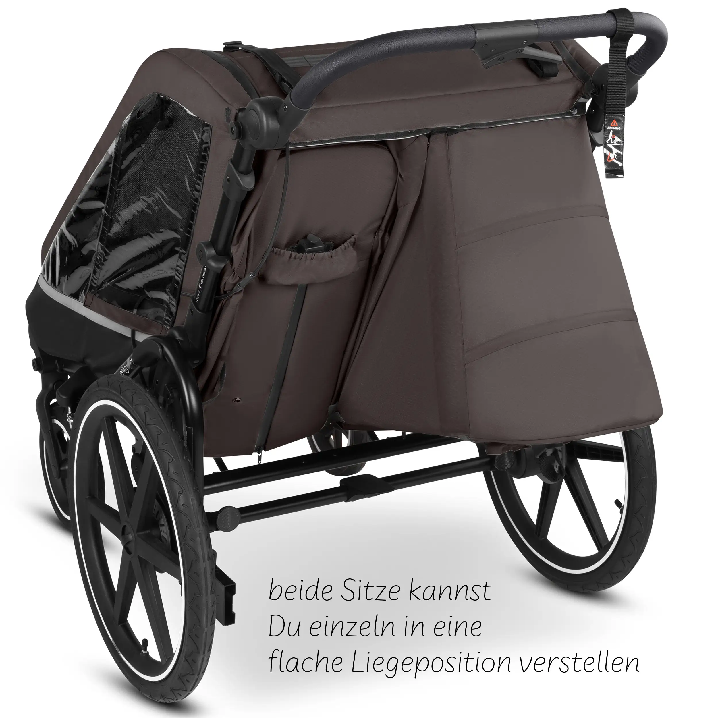 Tour 2 bicycle trailer with 2 comfortable seats & air wheels - Falcon