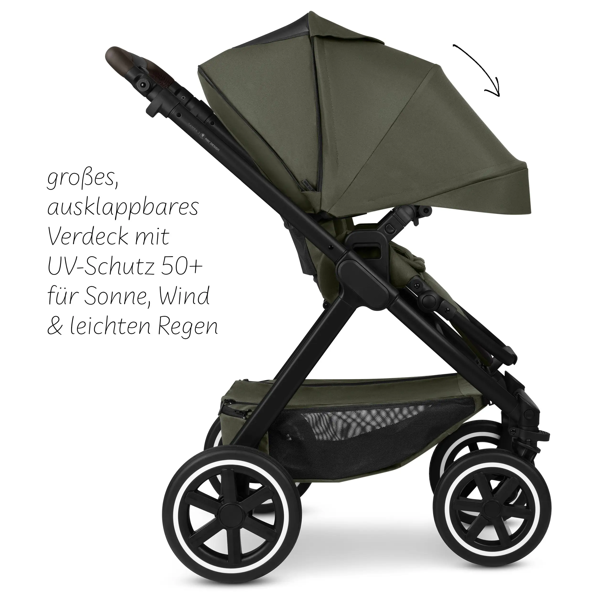 4in1-Kinderwagen-Set Samba 2 inkl. Babyschale Calla mit Liegefunktion - Avocado