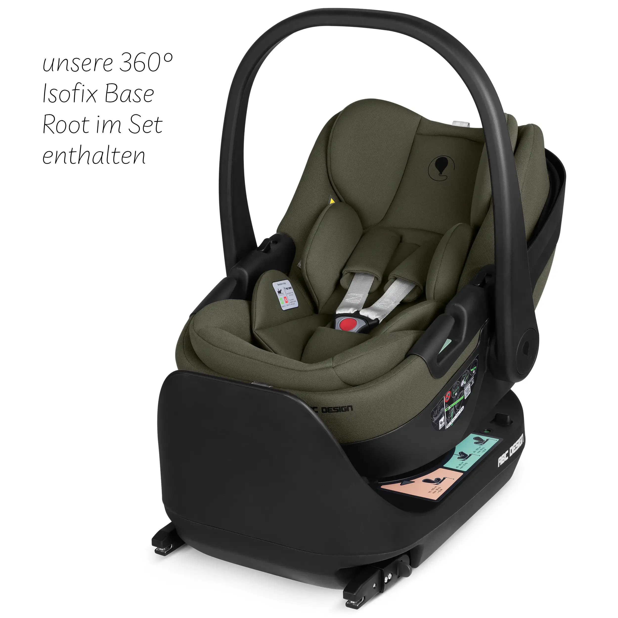 4in1 Stroller Set Salsa Core incl. infant car seat Calla with Reclining Function and the Root Isofix base - Olive