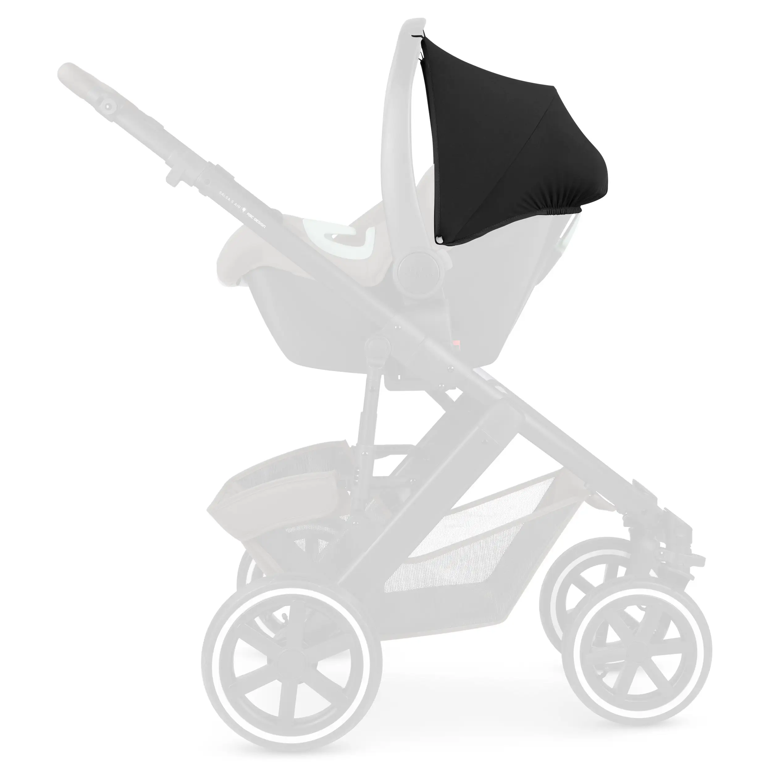 Replacement sun canopy for car seat Tulip - Black