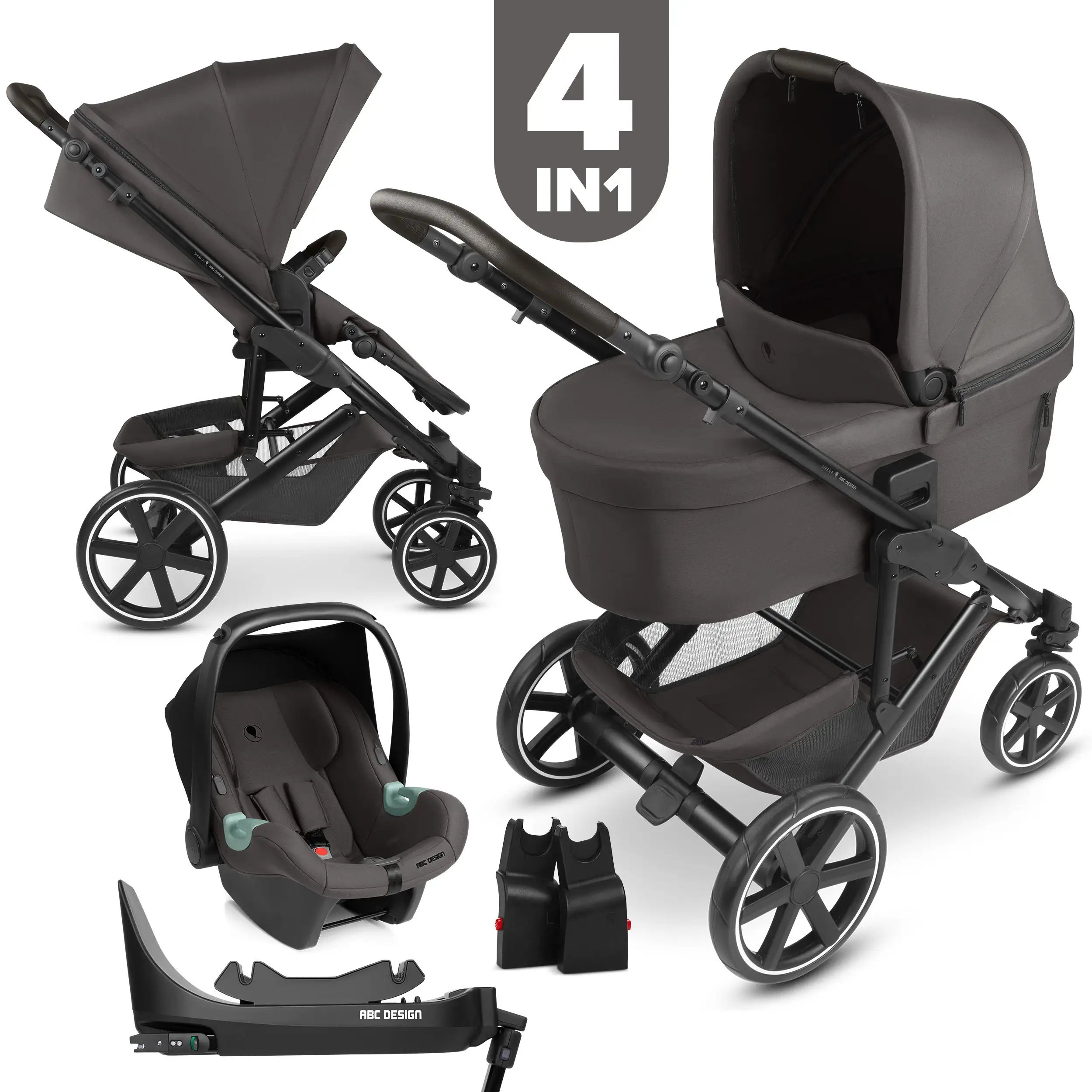 4-in-1 Sierra Stroller Set incl. Isofix base - Nut
