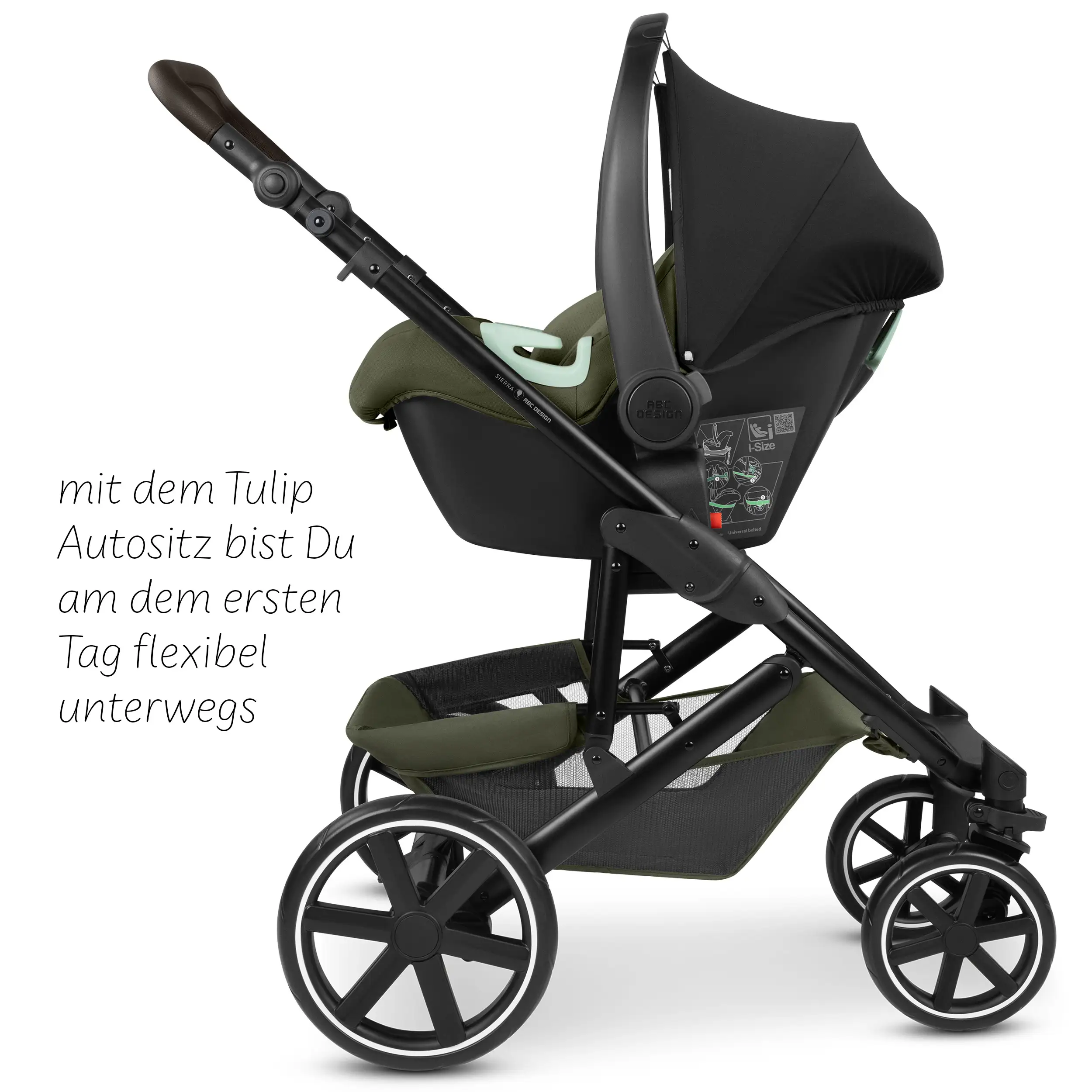 4-in-1 Sierra Stroller Set incl. Isofix base - Pea