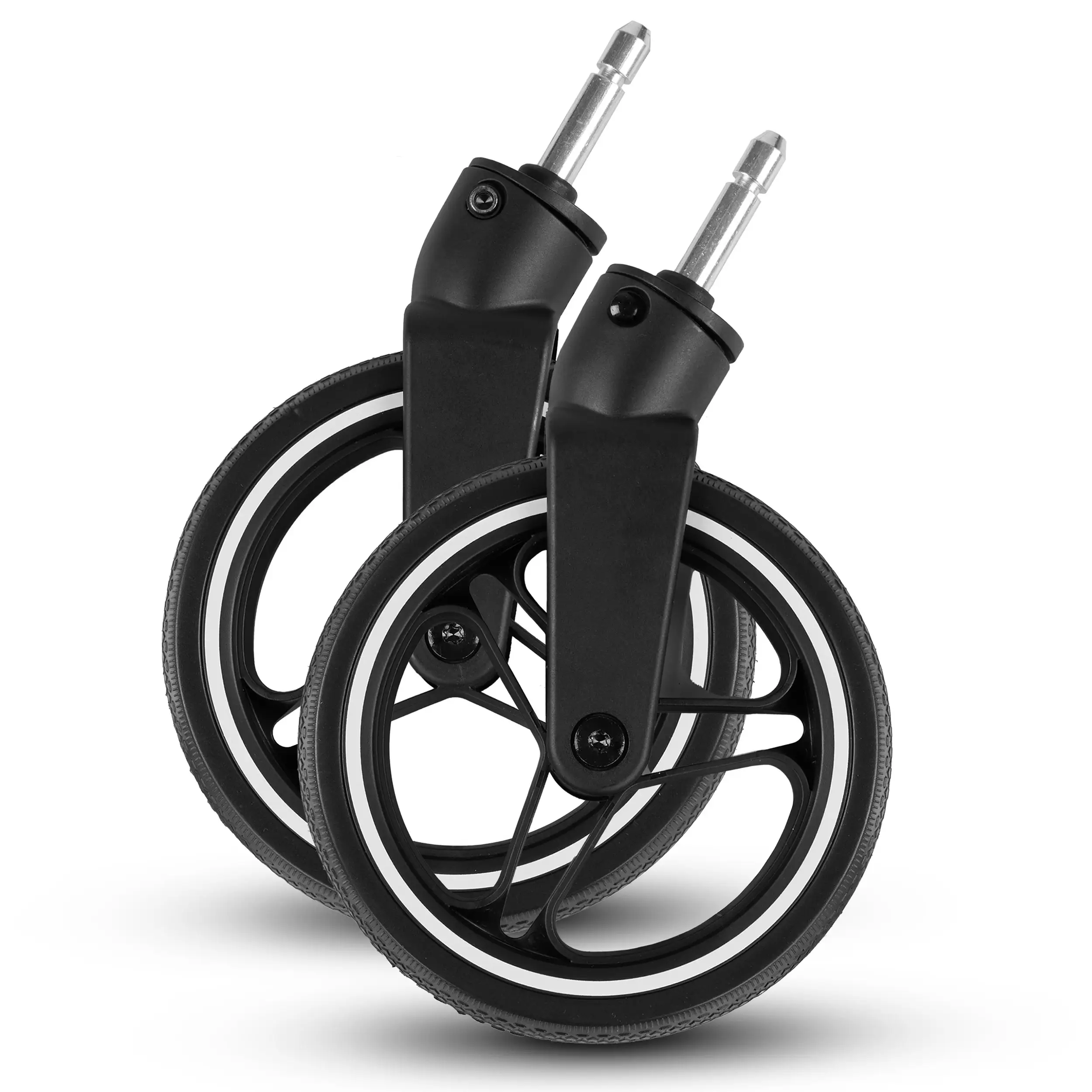 Front wheels set (2 pieces) for Ping 3 Trekking / Ping Two Trekking - All Terrain Black / White Wall