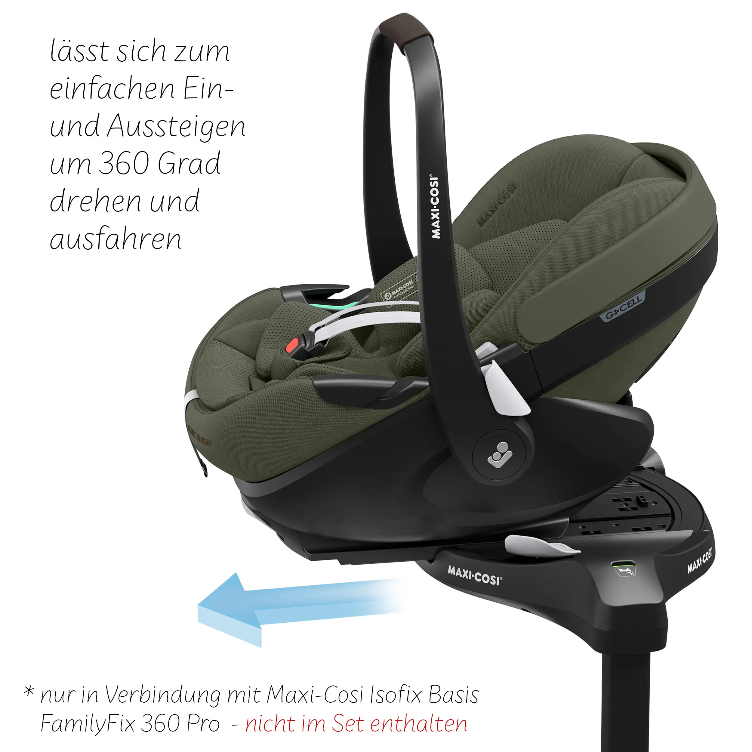 3in1 Stroller Set City Life incl. infant car seat Maxi Cosi Pebble 360 Pro 2 - Avocado