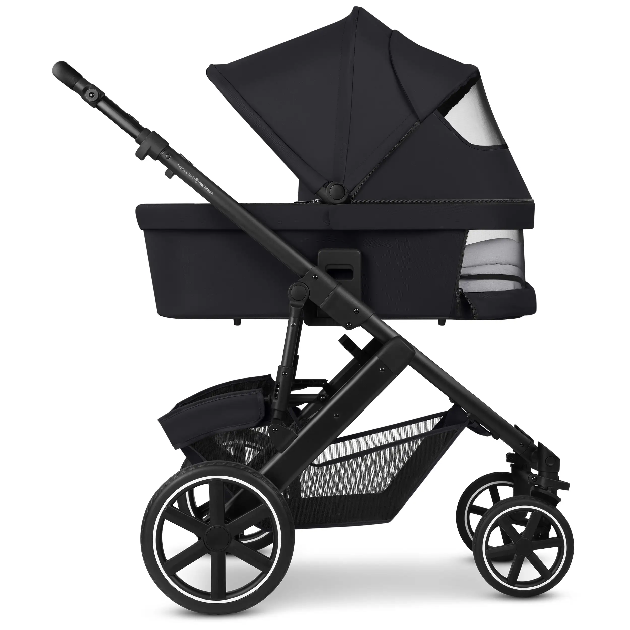 4in1 Stroller Set Salsa Core incl. infant car seat Calla with Reclining Function and the Root Isofix base - Ink