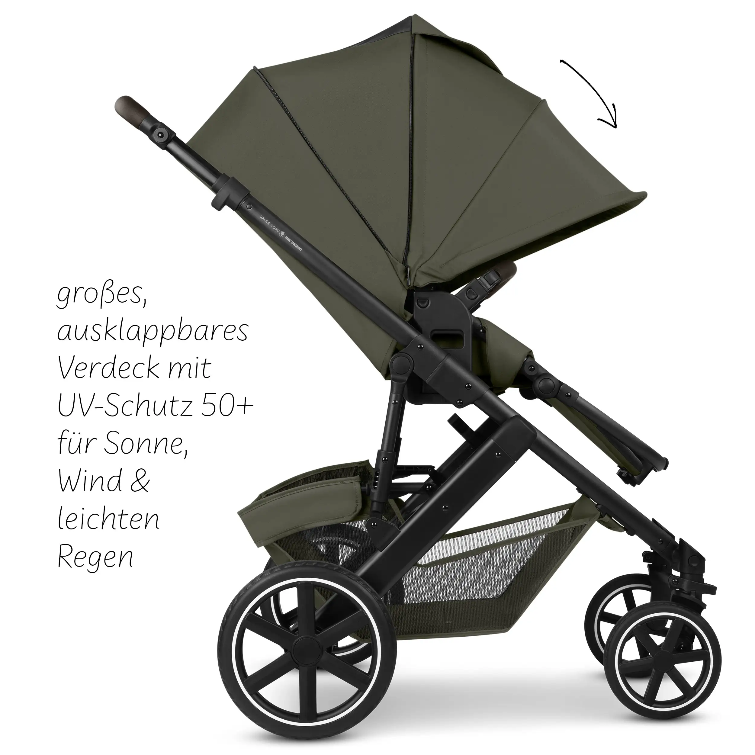 4in1 Stroller Set Salsa Core incl. infant car seat Calla with Reclining Function and the Root Isofix base - Olive