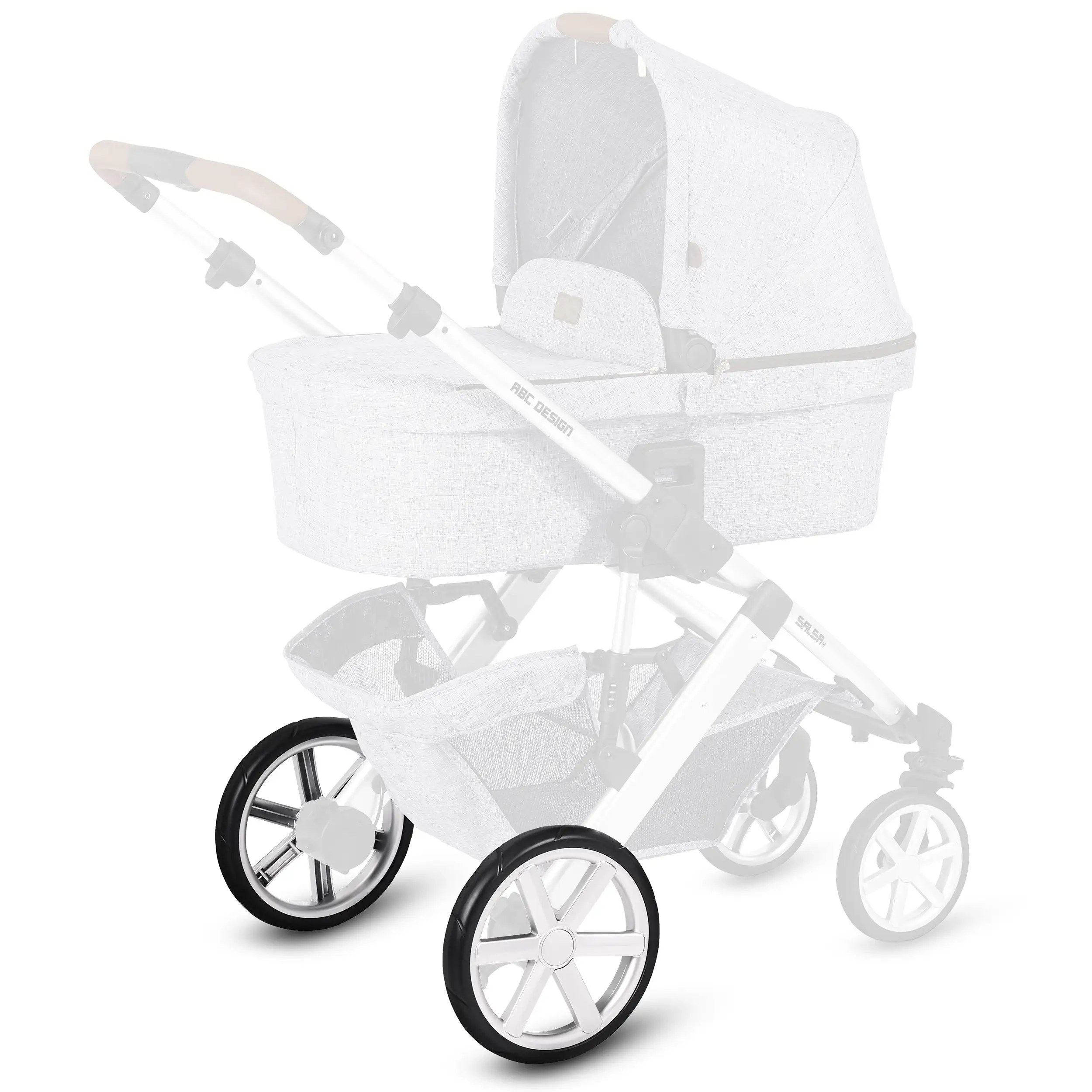 Rear wheels set (2 pieces) for Salsa 4 - EVA Silver / Black