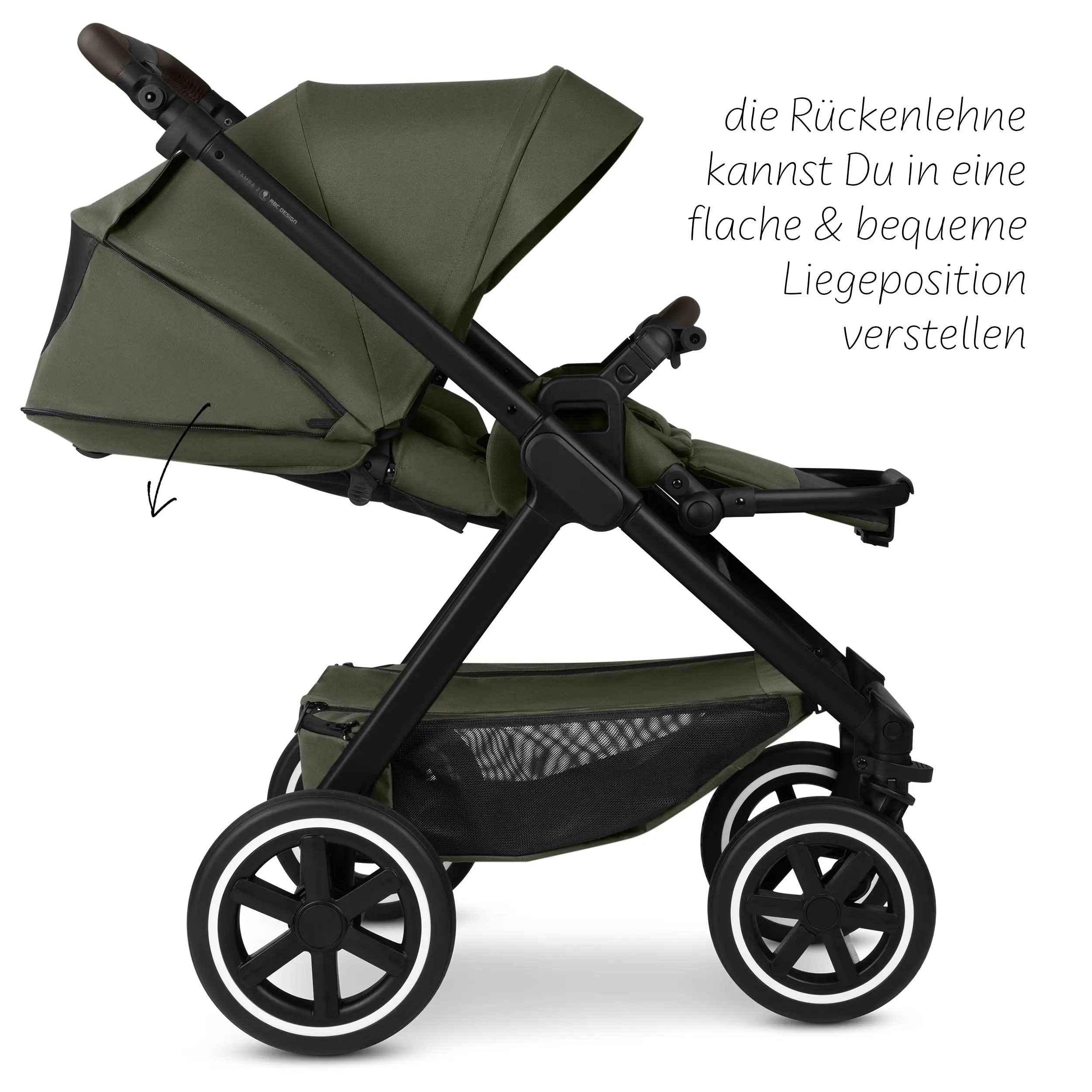 Travel system Samba 2 incl. Calla lie-flat infant car seat - Avocado