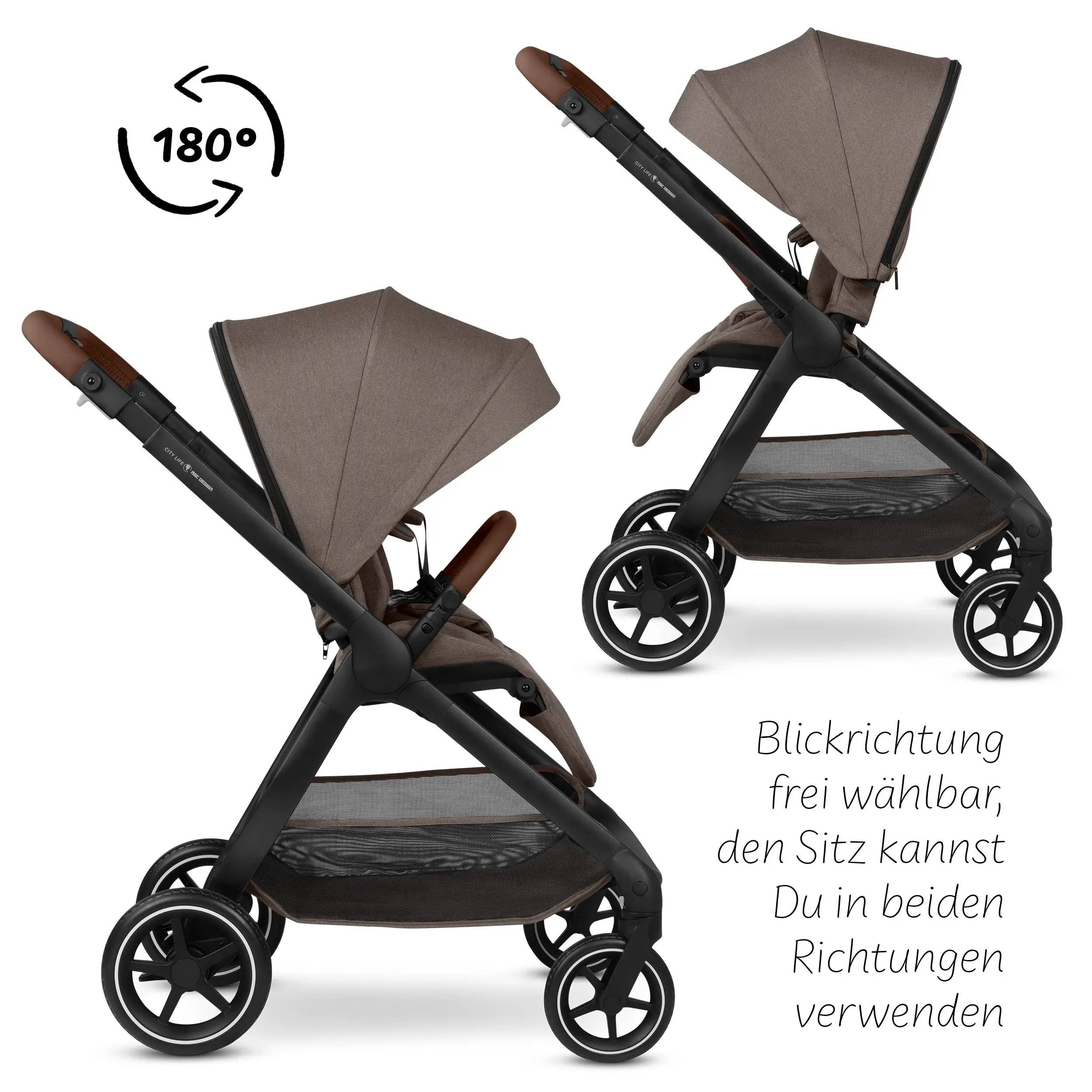 3in1 Stroller Set City Life incl. infant car seat Maxi Cosi Pebble 360 Pro 2 - Nature