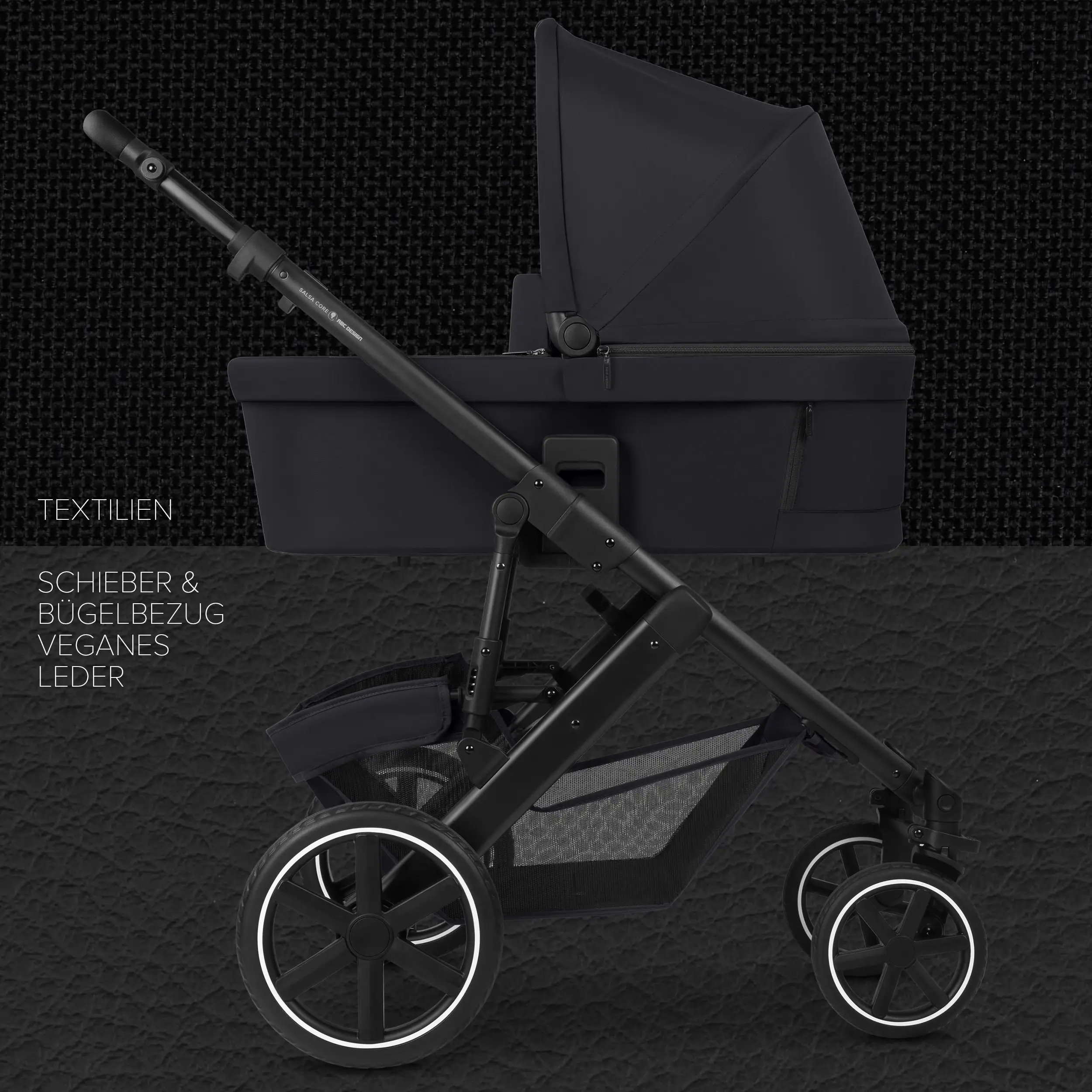 4in1 Stroller Set Salsa Core incl. infant car seat Calla with Reclining Function and the Root Isofix base - Ink
