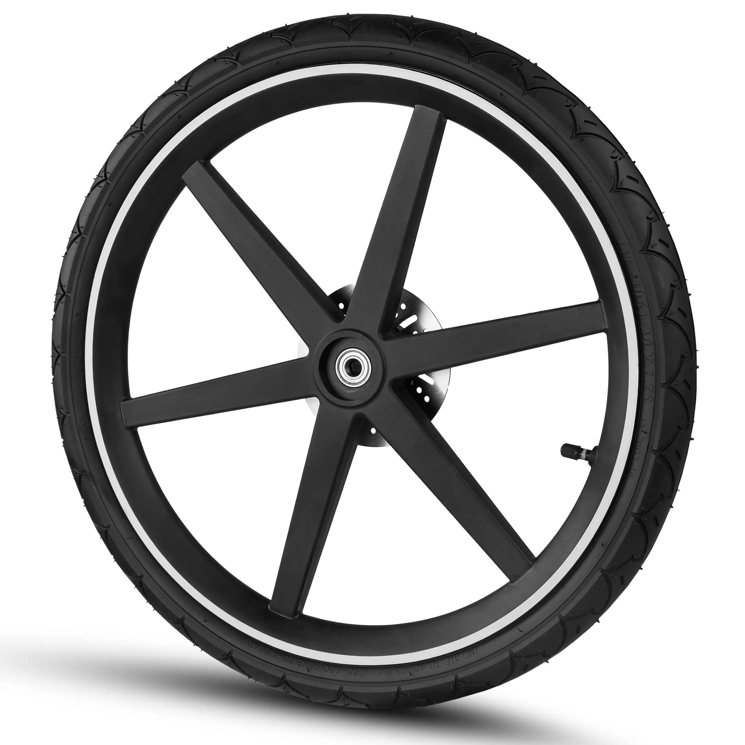Rear wheel for bicycle trailer Tour - air wheels Black / White Wall