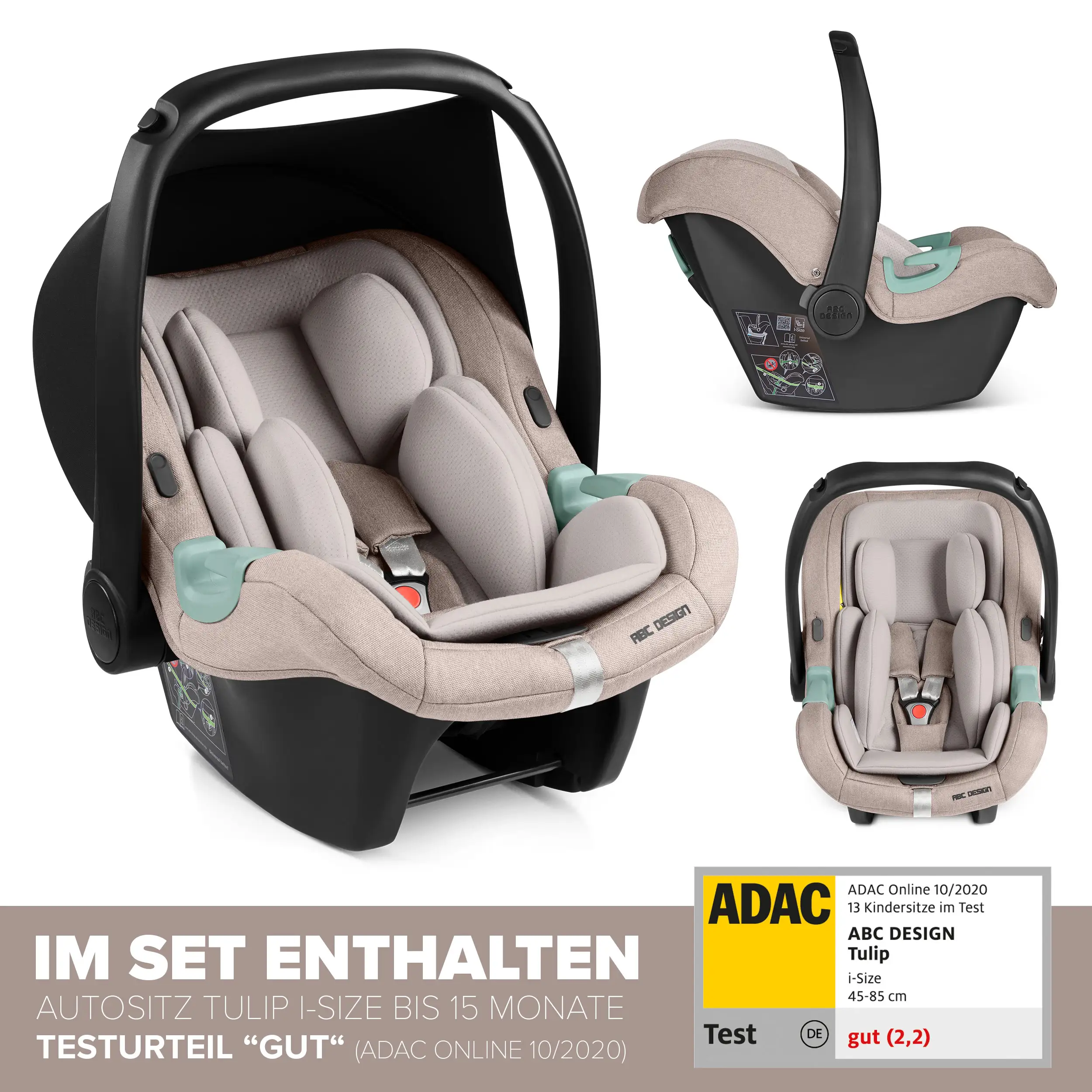 Travel set Samba 2 incl. car seats for newborns - Camel