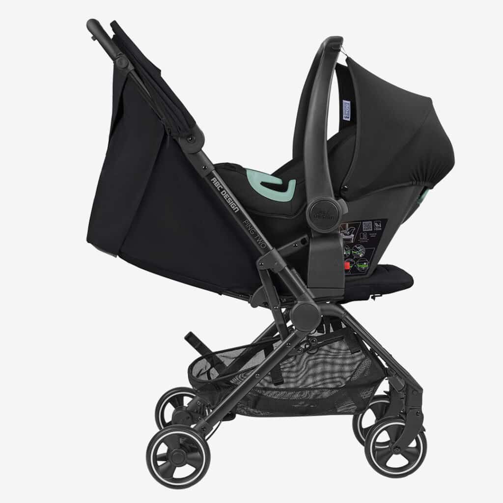 ping 2 pushchair with car seat attached