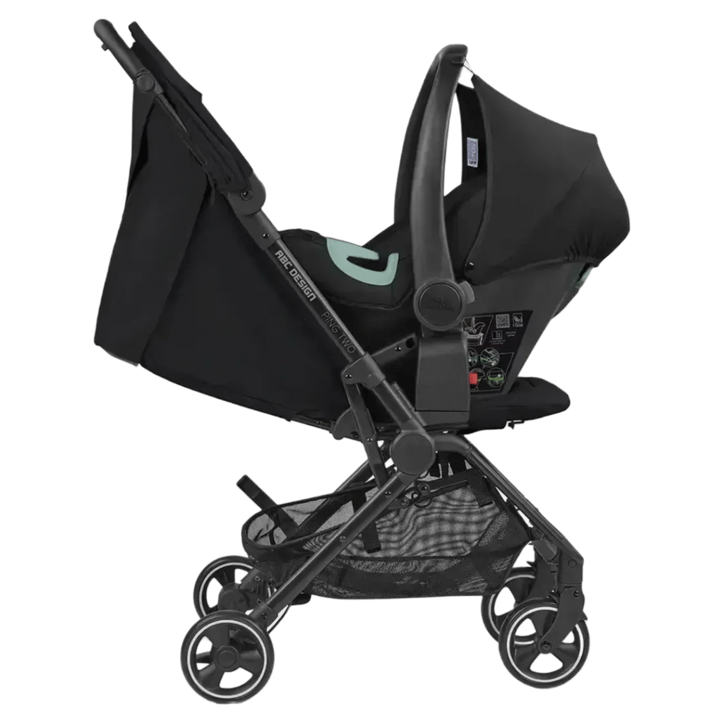 ping two pushchair with carseat attached